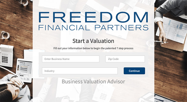 A screenshot of the Freedom Financial Partners Business Valuation Tool